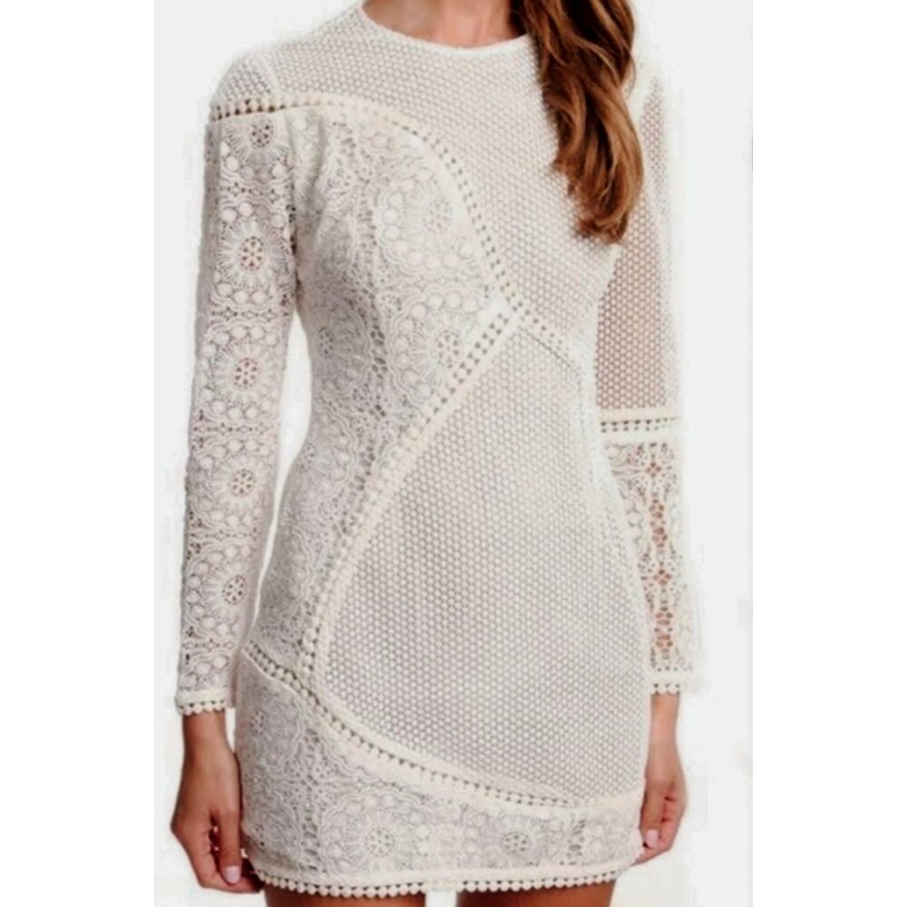 Zimmermann Anais Guipure Lace Mini Dress XS Open Back White - Picture 2 of 14